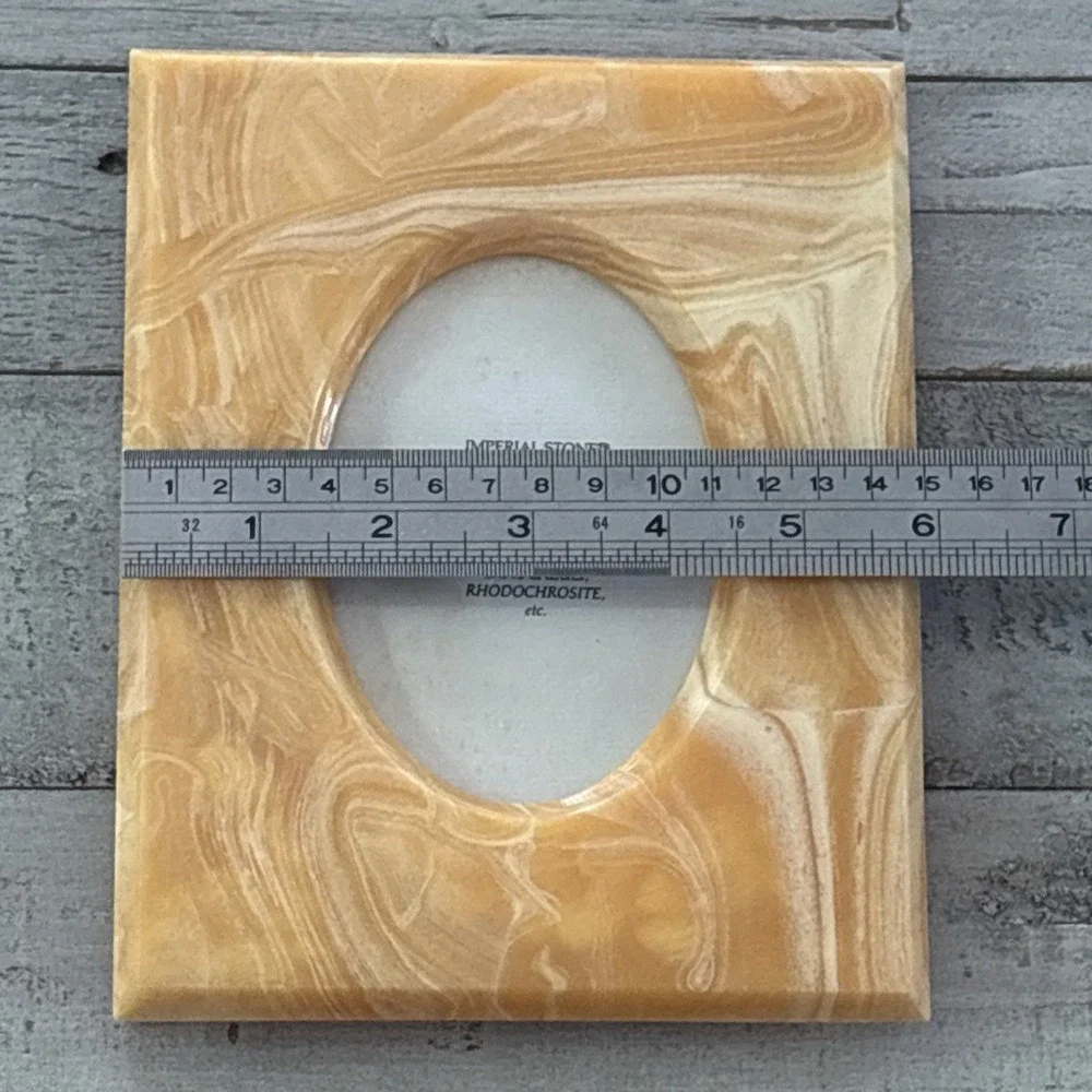 Imperial Stone VTG Photo Frame Handcraft Finely Ground Minerals & Organic Resins